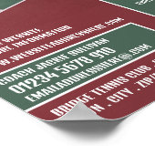 Poster Raquette & Bal, Tennis Leçons / Classes Publicité (Coin)