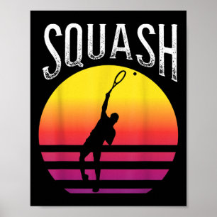 Poster Raquette Balle de squash Court de squash Badminton