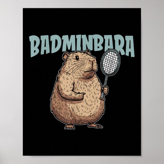 Poster Raquette de Badminbara Shuttle - Équipe de badmint (Devant)