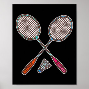 Poster Raquette de badminton et volants de badminton prof