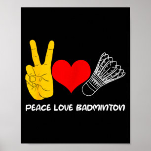 Poster Raquette de badminton Sport Cœur Coups Amour
