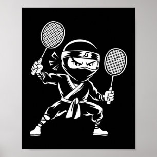 Poster Raquette de navette - Joueur d'équipe Dminton Ninj