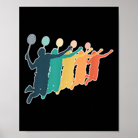 Poster Raquette rétro de Badminton (Devant)