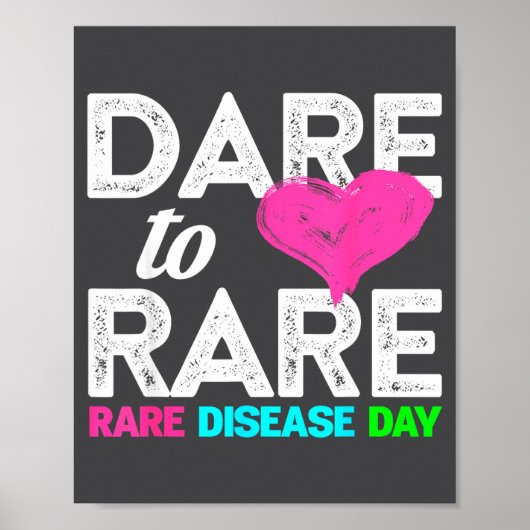Poster Rare Disease Awareness Shirt - Dare To Rare Diseas (Devant)