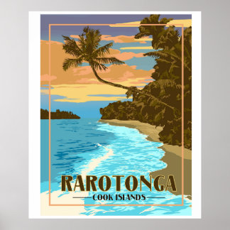 Poster Rarotonga Cook Islands - Vintage Travel