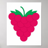 Poster Raspberry Fruit Berry Pink (Devant)