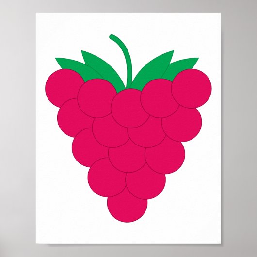 Poster Raspberry Fruit Berry Pink (Devant)