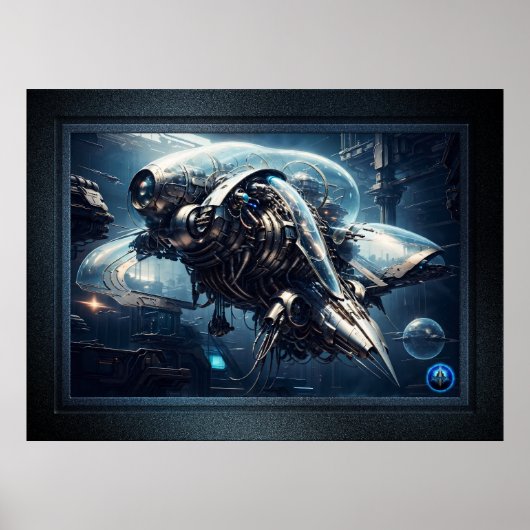 Poster Raspian Dynamorph Drone AI Art par Xzendor7 (Devant)