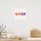 Poster Rassemblement dans des couleurs chaudes (Cuisine)