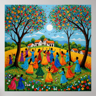 Poster Rassemblement de villages - Aînés et contes popula