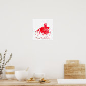 Poster Rassemblement de voitures anciennes, rouge blanc (Cuisine)
