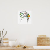 Poster Rasta, homme tribal Canvas (Cuisine)