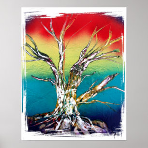 Poster Rasta rouge jaune vert mortier