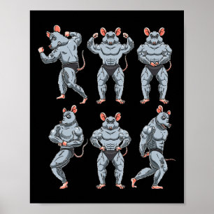 Poster Rat Bodybuilding Fitness Gym Motivation Bodybuildi