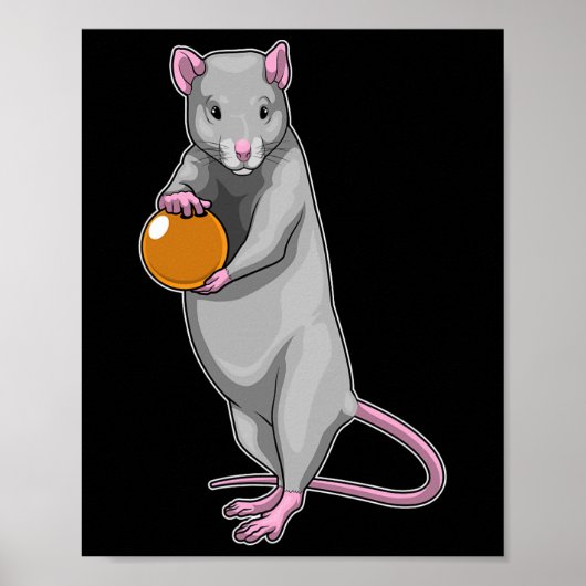 Poster Rat Bowling Bowling Ball Sports (Devant)