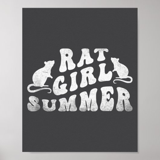 Poster Rat Girl Summer, Animal Lover, Hello Summer, Funny (Devant)