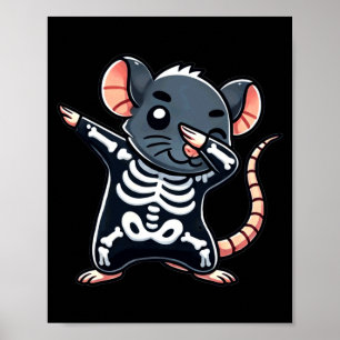 Poster Rat Halloween squelette enfants femmes hommes Rat
