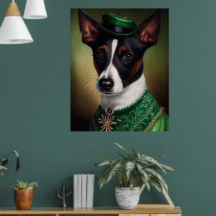 Poster Rat Terrier Chien en robe de fête St. Patrick