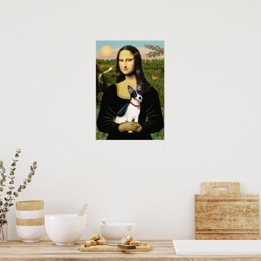 Poster Rat Terrier - Mona Lisa (Cuisine)