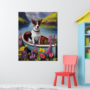 Poster Rat Terrier on a Paddle: A Scenic Adventure