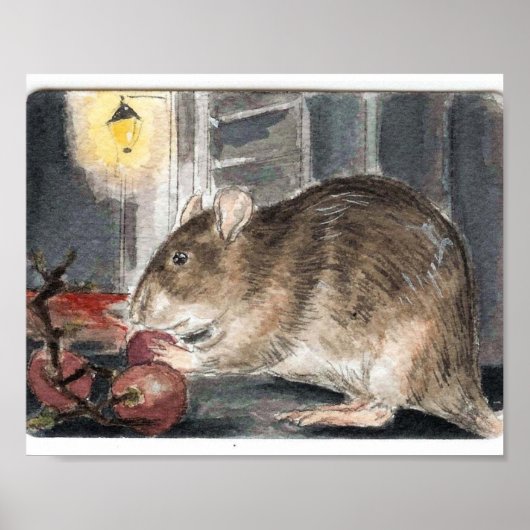 Poster Rat Whitechapel aux raisins (Devant)
