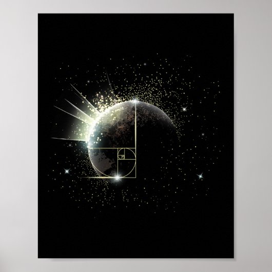 Poster Ratio d'Or Fibonacci Prof de Maths Spirale Espace (Devant)