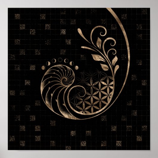 Poster Ratio d'or - Ornement de géométrie sacrée (Devant)