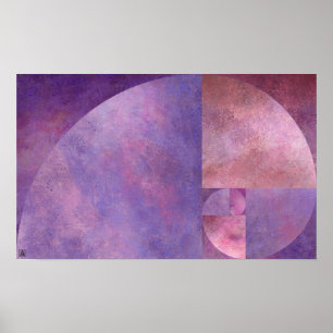 Poster Ratio d'or, spirale de Fibonacci
