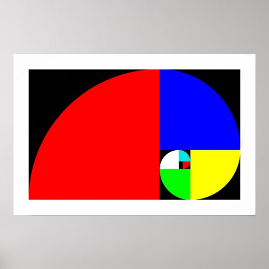 Poster Ratio d'or, spirale de Fibonacci (Devant)