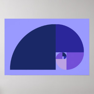 Poster Ratio d'or, spirale de Fibonacci