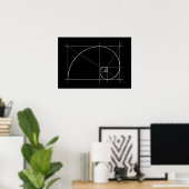 Poster Ratio d'or, spirale Fibonacci, dessin (Bureau à domicile)