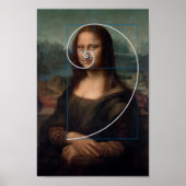 Poster Ratio or spirale Mona Lisa Fibonacci (Devant)