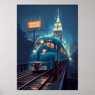Poster Rationaliser la modernité Express vintage de New