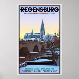 Poster Ratisbonne - Dom und Steinerne Brücke