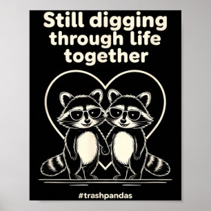 Poster Raton laveur couples appariés Saint-Valentin Anniv