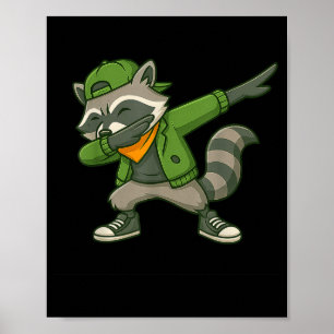 Poster Raton laveur Dab Streetwear Clic Drôle Pour Hommes