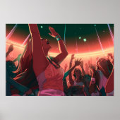 Poster Rave fille sous les étoiles (Devant)