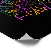 Poster Raven F-Caw-F Colorful Neon Goth Bird Funny (Coin)