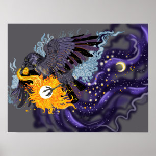 Poster Raven Sky Folklore
