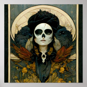 Poster Raven Sorcière Imaginaire Horreur Goth Gothique