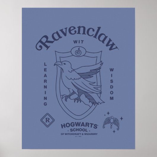 Poster RAVENCLAW™ Wit Learning Wisdom Crest (Devant)
