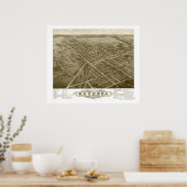 Poster Ravenne, OH Carte panoramique - 1882 (Cuisine)