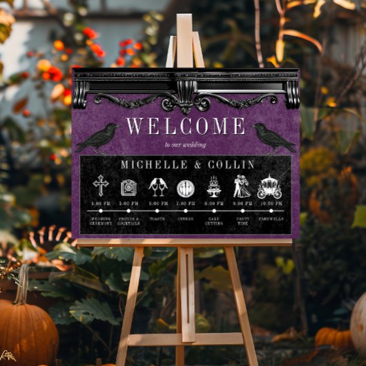 Poster Ravens noirs gothiques et violets Ordre des événem