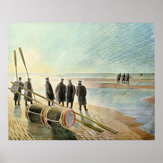 Poster Ravilious - Dangerous Work at Low Tide, (Devant)