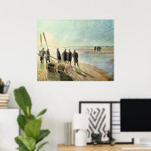 Poster Ravilious - Dangerous Work at Low Tide, (Bureau à domicile)