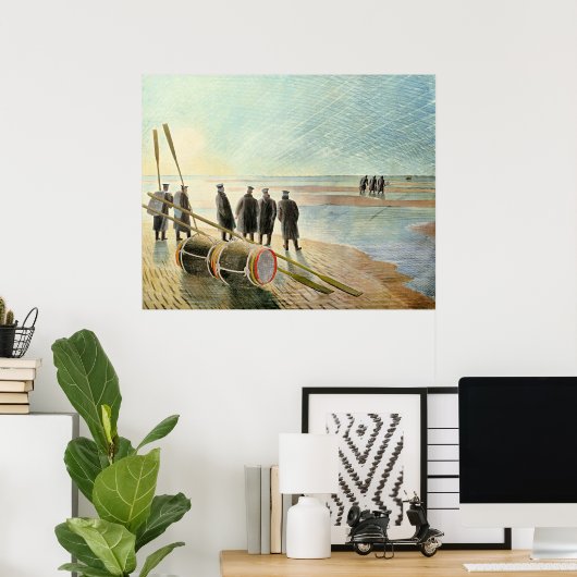 Poster Ravilious - Dangerous Work at Low Tide, (Bureau à domicile)