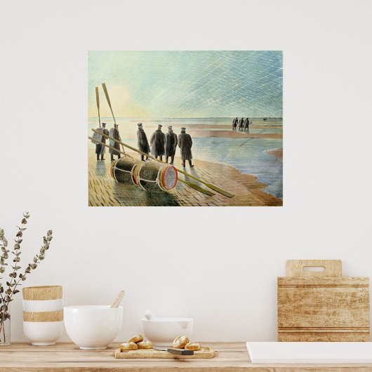 Poster Ravilious - Travail dangereux à marée basse, (Cuisine)