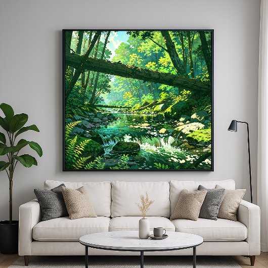 Poster Ravin de la jungle - Style d'illustration de forêt