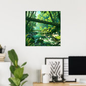 Poster Ravin de la jungle - Style d'illustration de forêt (Bureau à domicile)