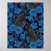 Poster Ravins et roses bleus (Devant)